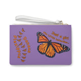 Violet Monarch Butterfly Clutch Bag