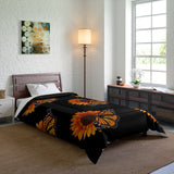 Black Sunflower and Monarch Comforter Comforter