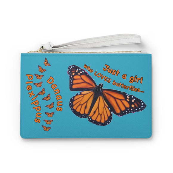 Blue Monarch Butterfly Clutch Bag