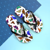 White background Butterflies  Flip Flops