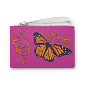 Pink of Monarch Butterfly Clutch Bag