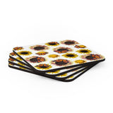 Sunflowers and Monarchs Corkwood Coaster Set