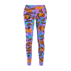 Monarch Butterfly Life Cycle and Colors Women's Casual Leggings