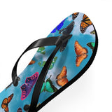 Blue Sky Butterfly Flip Flops