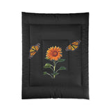 Monarchs with single sunflower Comforter