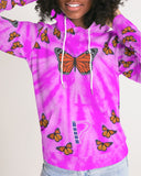 Monarch Butterfly Hoodie (Pink tie dye) Women's Hoodie