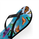 Blue Sky Butterfly Flip Flops