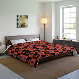 Monarch Butterfly and Chrysalis Checker Comforter