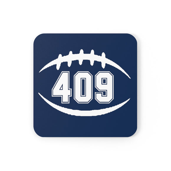 409 Football (Navy) Corkwood Coaster Set FREE SHIPPING