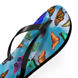 Blue Sky Butterfly Flip Flops