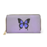 Purple Butterfly Zipper Wallet