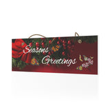 Seasons Greetings Monarch Ceramic Wall Sign Red