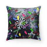 Monarch Holiday Snow Theme Spun Polyester Square Pillow