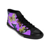 Butterflies Women's High-top Sneakers Purple