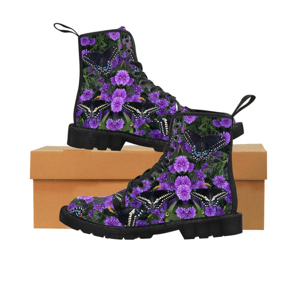 Black Swallowtail Butterfly Women's Canvas Boots