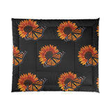 Black Sunflower and Monarch Comforter Comforter