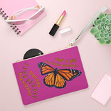 Pink of Monarch Butterfly Clutch Bag