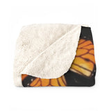 Sunflower Monarch Sherpa Fleece Blanket