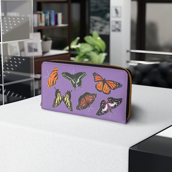 Purple Butterfly Zipper Wallet compliment your butterfly bag