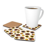 Sunflowers and Monarchs Corkwood Coaster Set