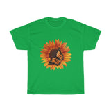 Monarch and Sunflower Unisex Heavy Cotton Tee, Printed in UK