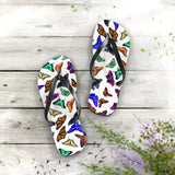 White background Butterflies  Flip Flops