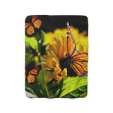 Sunflower Monarch Sherpa Fleece Blanket