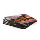 Monarch Butterfly Corkwood Coaster Set