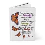 Monarch Serenity Prayer Hardcover Journal Matte FREE SHIPPING