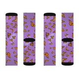 Purple monarch butterfly socks