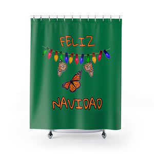 Christmas Butterfly Shower Curtains, monarch