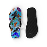 Blue Sky Butterfly Flip Flops