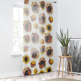 Sunflowers and monarchs Window Curtains