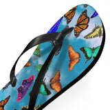 Blue Sky Butterfly Flip Flops