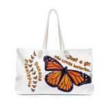 Monarch Butterfly Weekender Bag white