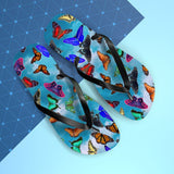 Blue Sky Butterfly Flip Flops