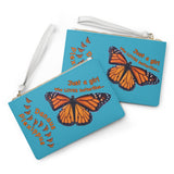 Blue Monarch Butterfly Clutch Bag