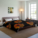 Black Sunflower and Monarch Comforter Comforter