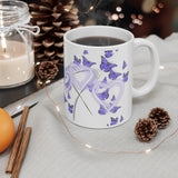 Purple Butterflies and Hearts Ceramic Mug 11oz