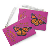 Pink of Monarch Butterfly Clutch Bag