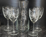 Monarch Butterfly Wine Glass and Carafe Set