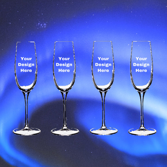 Personalized Champagne Flutes Set of 4