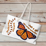 Monarch Butterfly Weekender Bag white