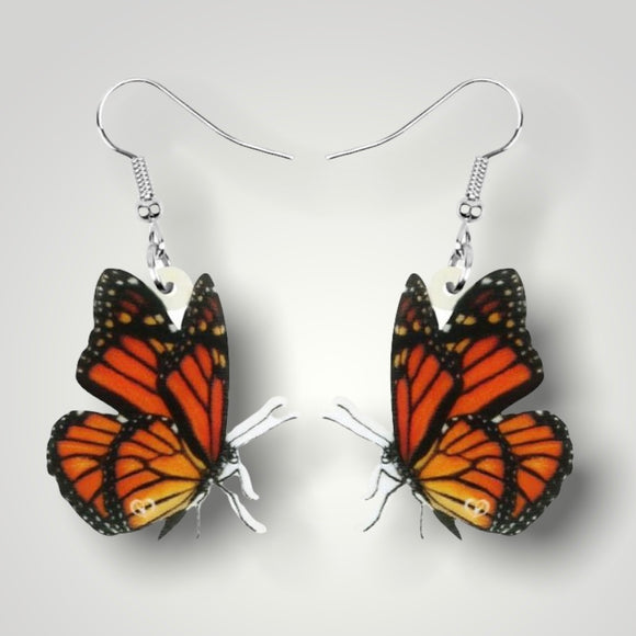 Monarch Butterfly Earrings version 3