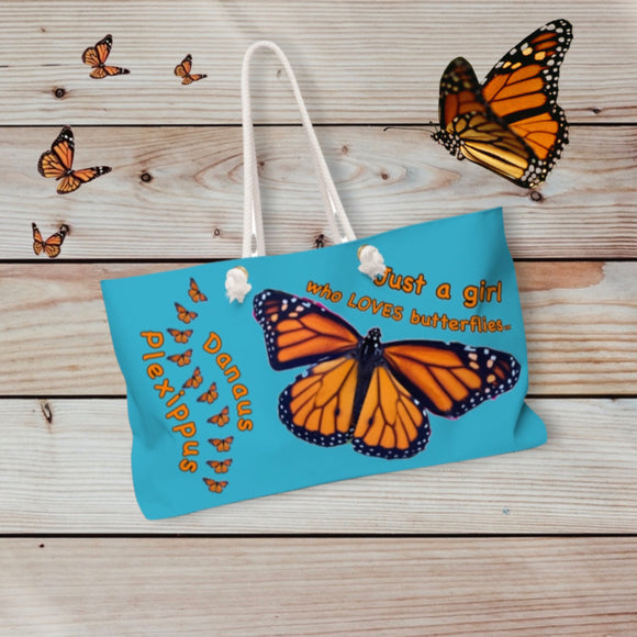Monarch Butterfly Weekender Bag Blue