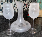 Wine set custom decanter and two glasses