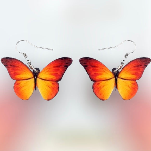 Orange Butterfly Earrings