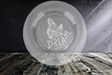 Monarch etched Glassware