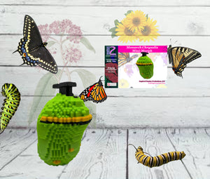 Monarch Chrysalis Mini Morph Micro-Block Brick Model, Designed and Packaged in USA