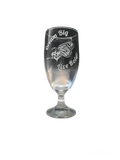 Goblet etched glass Monarch Butterfly